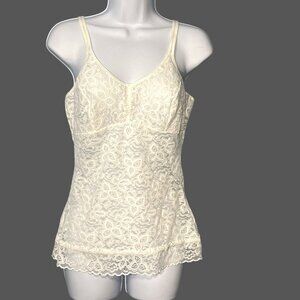 Y2K Chemise Tank Top Size Large Fairy Bridal Coquette‎ Babydoll Lingerie Lace